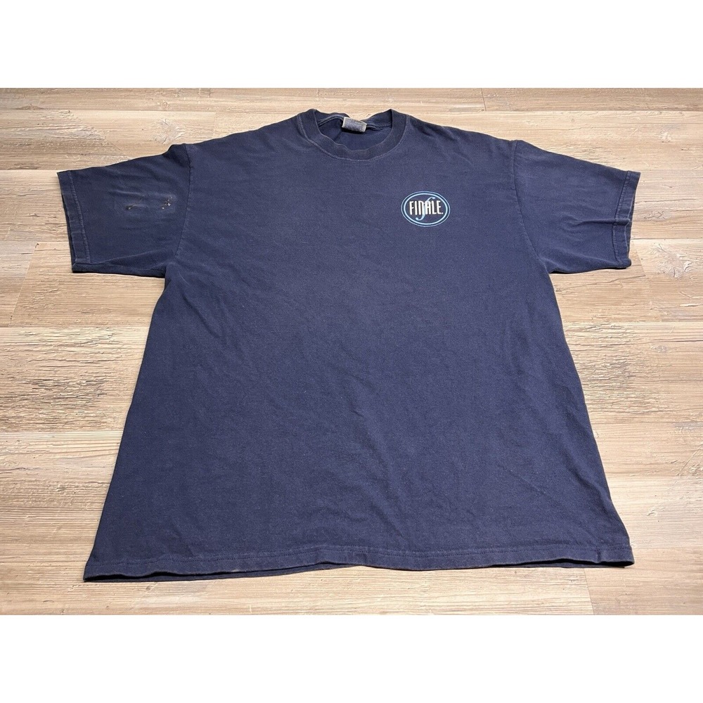 Vintage Y2K Finale Music Notation Software T-Shirt‎ Faded Blue Mens Size XL Logo